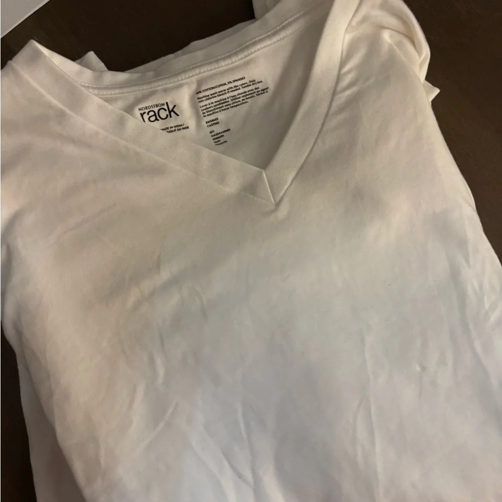 Nordstrom Rack White V-Neck and Crew Tee Set of 3 Sz Small NWOT